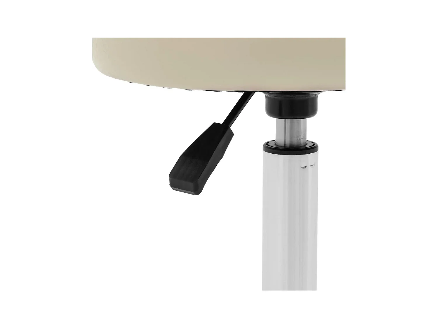 Banco com rodas e encosto 46 60 cm 150 kg bege escuro alumínio PVC espuma sintética bege escuro 14_0010097