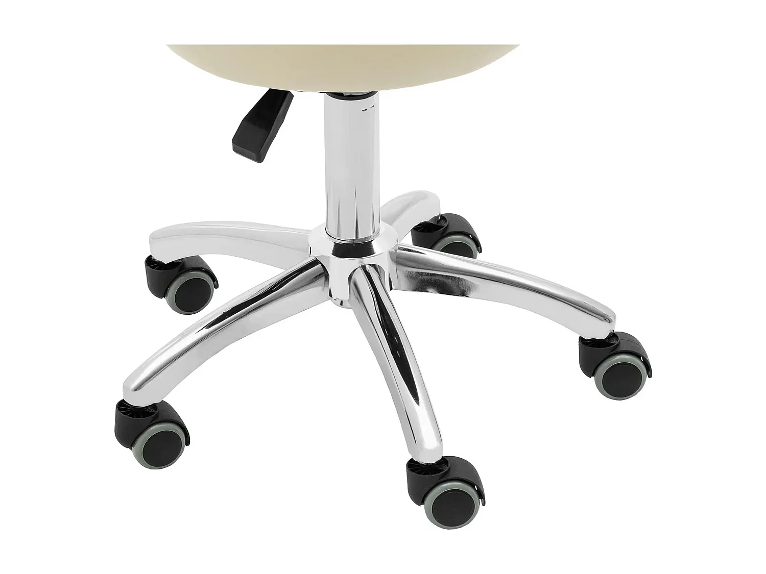 Banco com rodas e encosto 46 60 cm 150 kg bege escuro alumínio PVC espuma sintética bege escuro 14_0010097