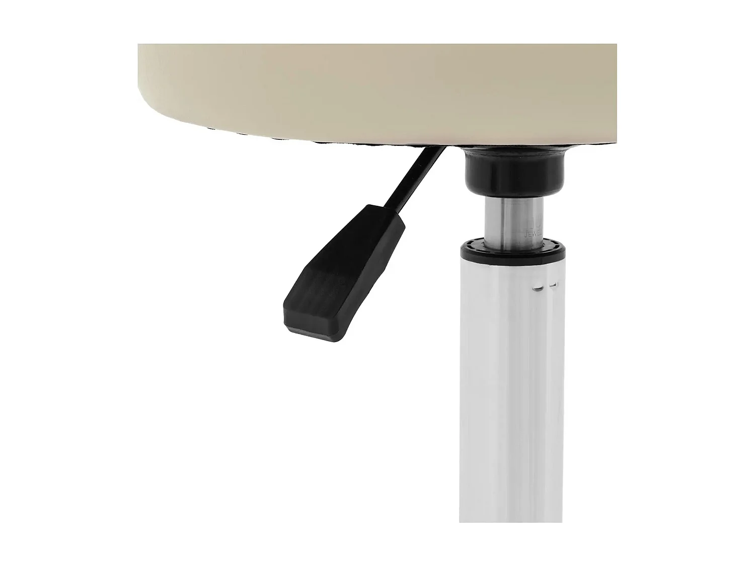 Banco com rodas e encosto 46 60 cm 150 kg bege escuro alumínio PVC espuma sintética bege escuro 14_0010097