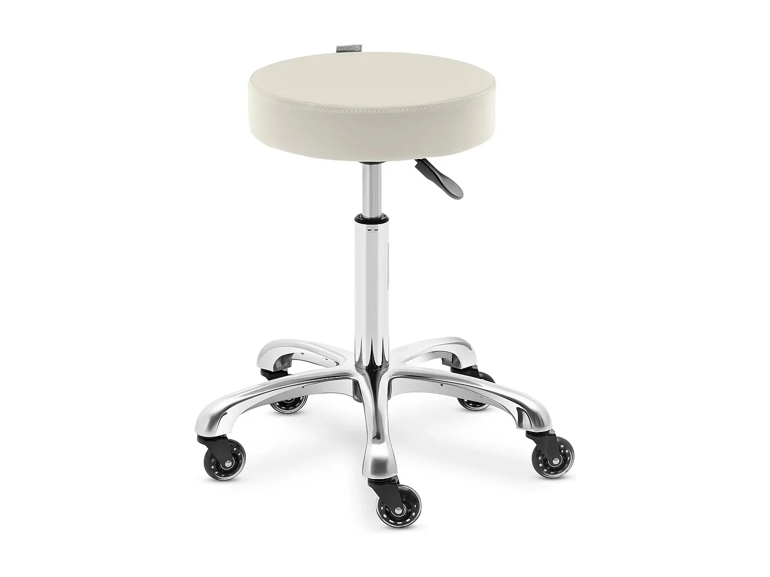 Taburete de peluquería de 150 kg color beige aleación de aluminio PVC contrachapado de PU espuma sintética color beige 14_0010073