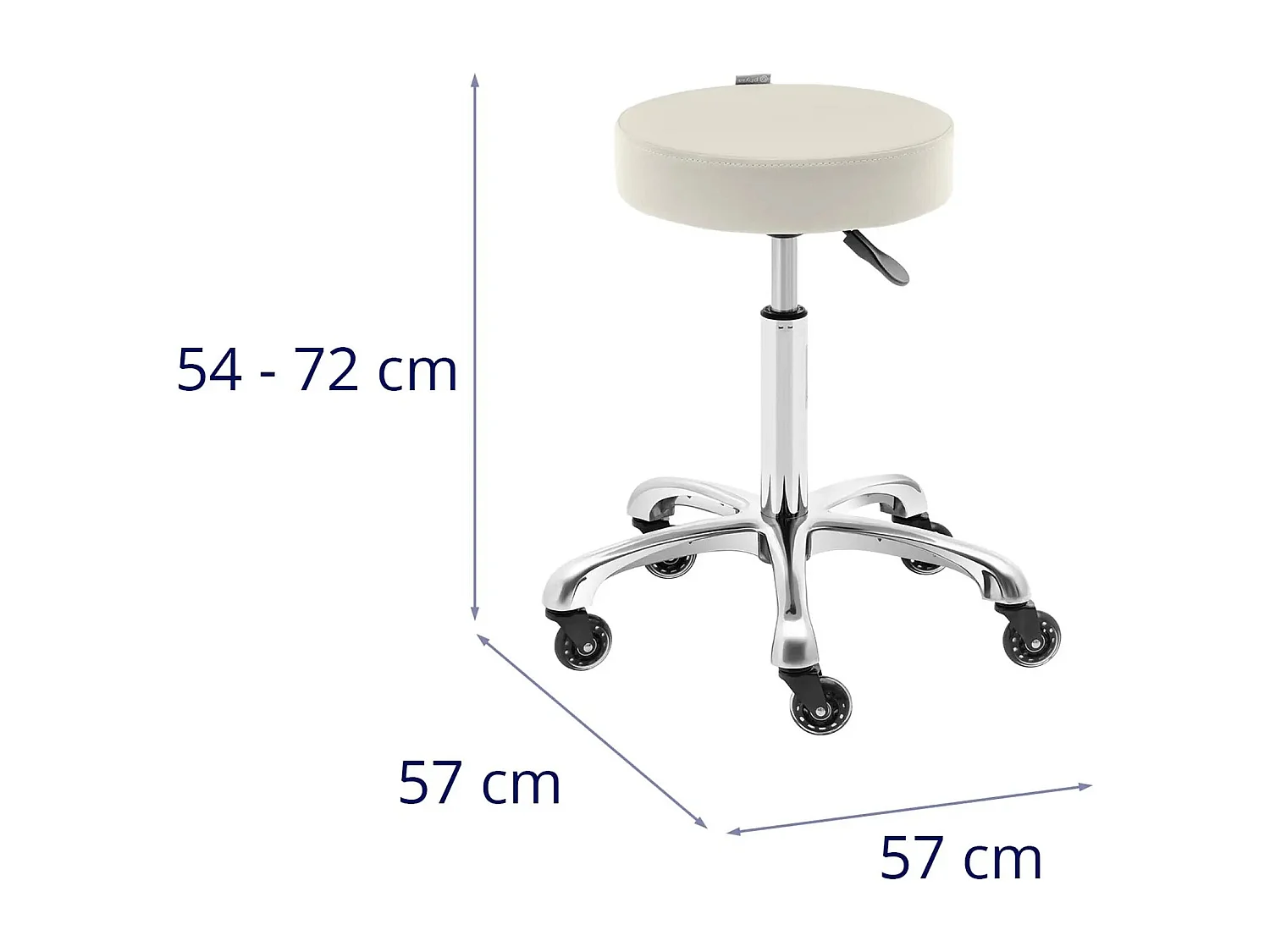 Taburete de peluquería de 150 kg color beige aleación de aluminio PVC contrachapado de PU espuma sintética color beige 14_0010073