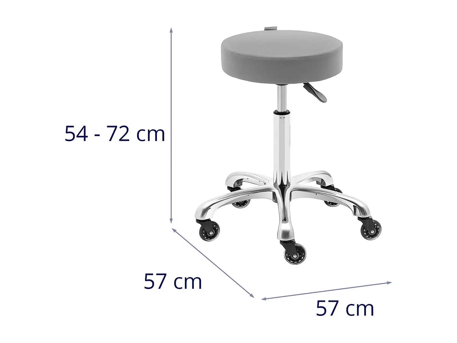 Taburete de peluquería profesional 72 cm 150 kg gris oscuro 14_0010074