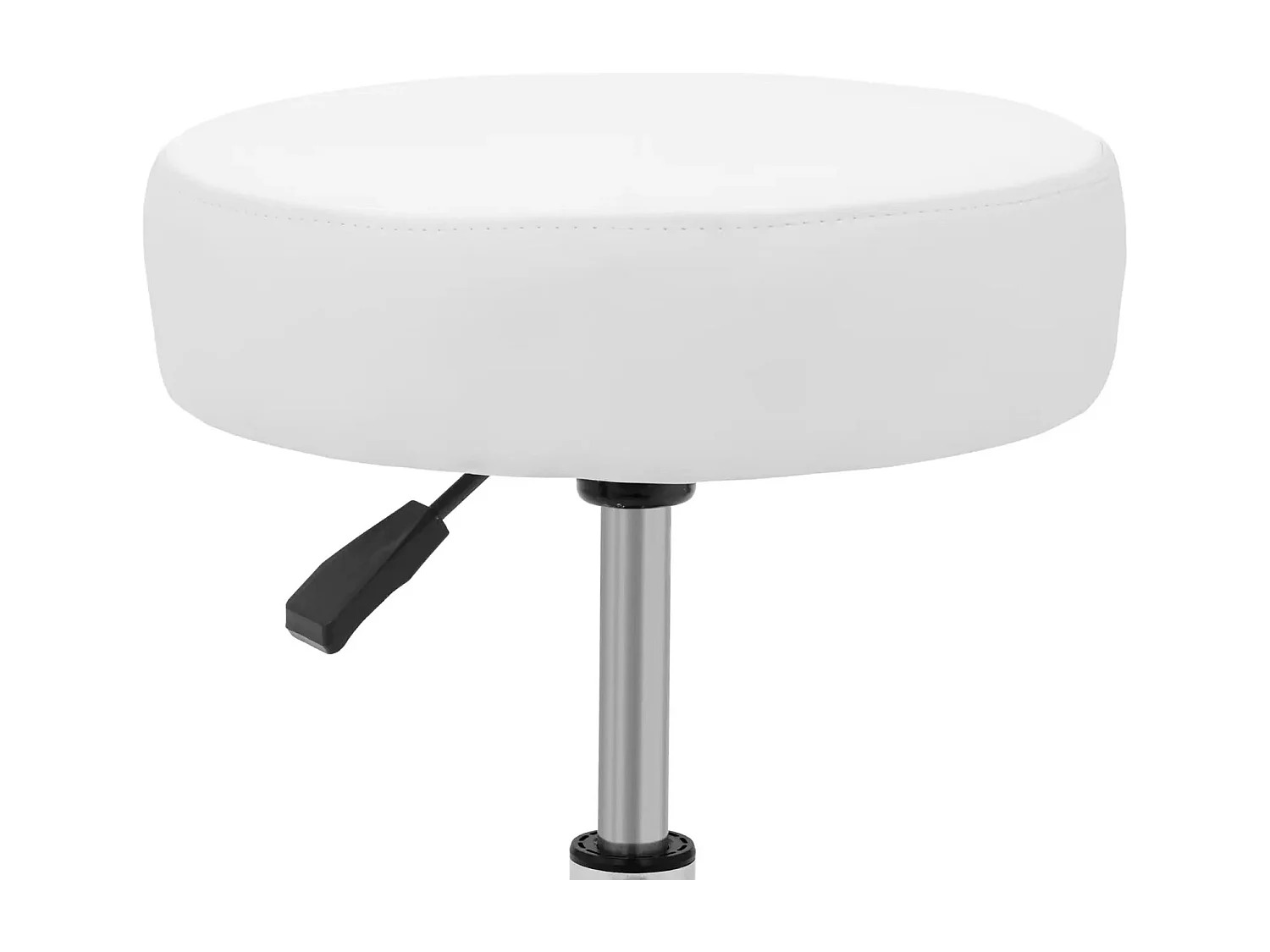 Sgabello con ruote 120 kg bianco MDF acciaio al carbonio PP schiuma PU bianco 14_0010106