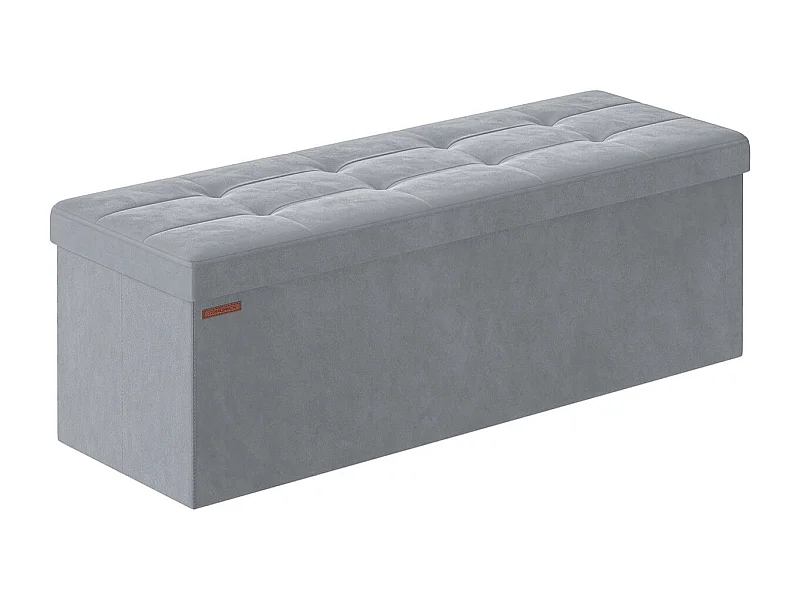 Panca contenitore in velluto con coperchio con 2 contenitori divisori estraibili capacità di carico 300 kg per corridoio soggiorno camera da letto grigio 12_0004161