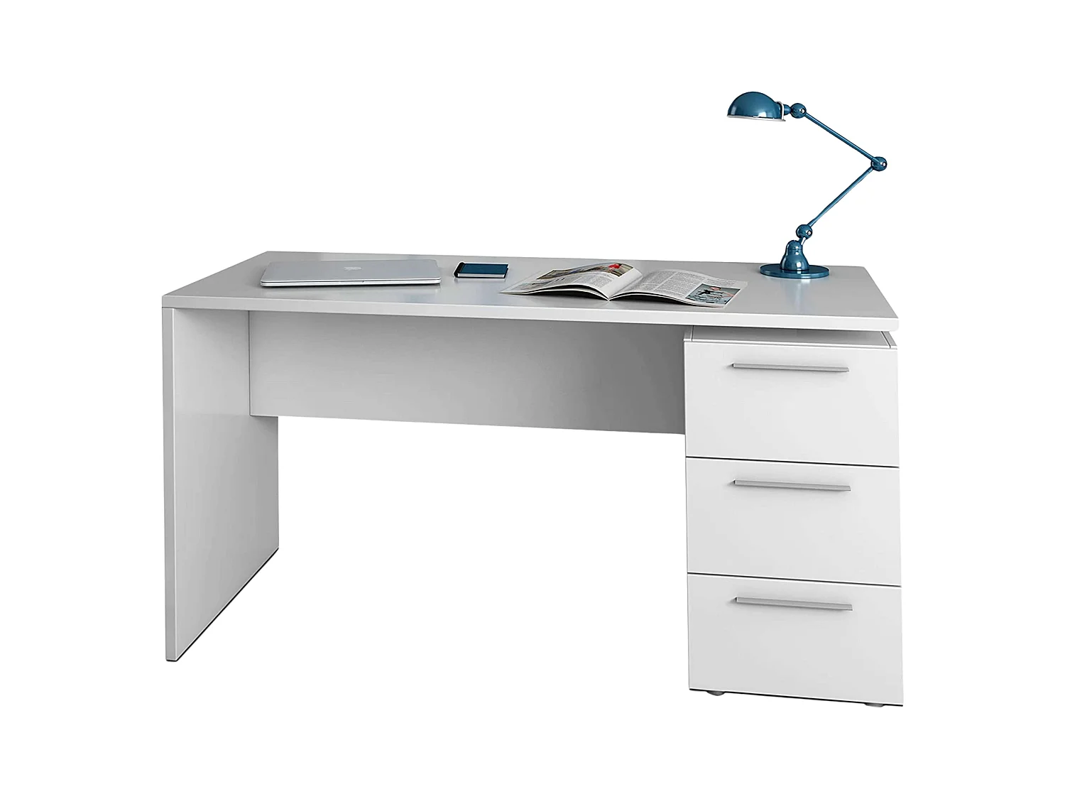 Pack Oficina Contemporáneo con 2 Estanterías y 1 Escritorio Blanco