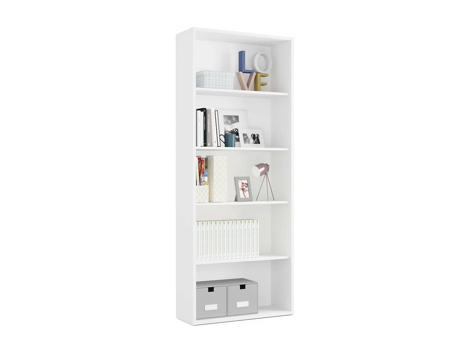 Pack Oficina: 4 Escritorios y Estanterías Estilo Moderno Blanco