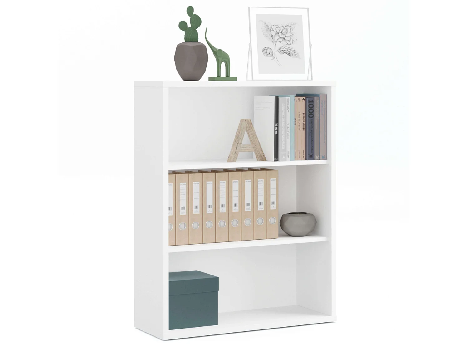 Pack Oficina: 4 Escritorios y Estanterías Estilo Moderno Blanco