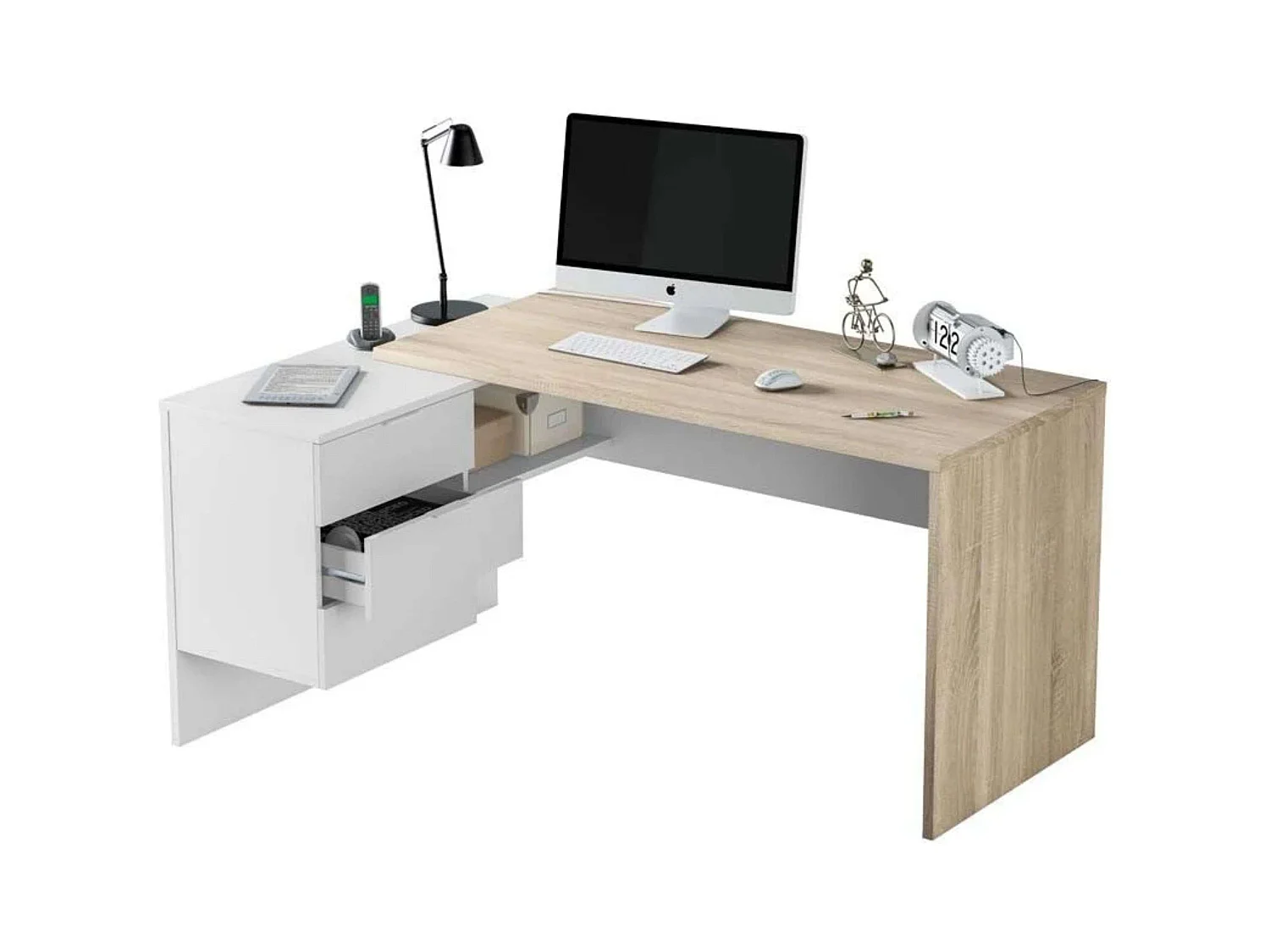 Despacho Zeus Oficina: Mesa Escritorio y 3 Estanterías Modernas