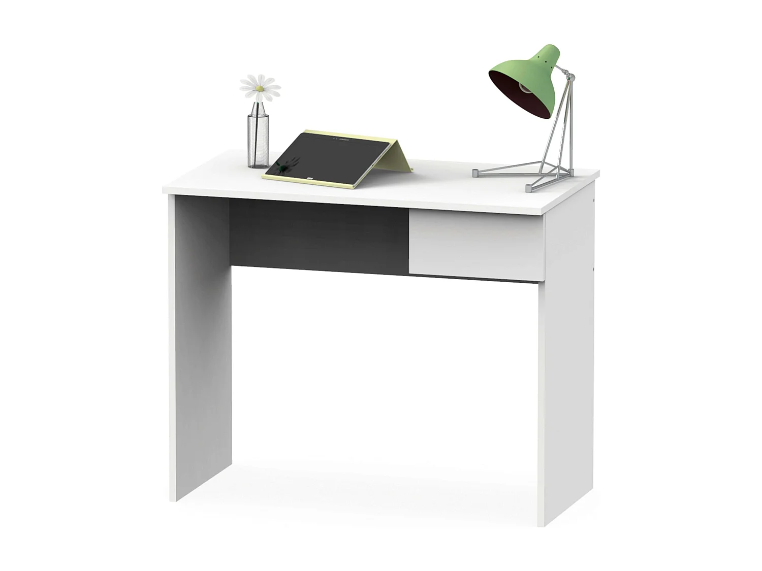 Pack Oficina: Escritorio y 2 Estanterías Turín, Color Blanco