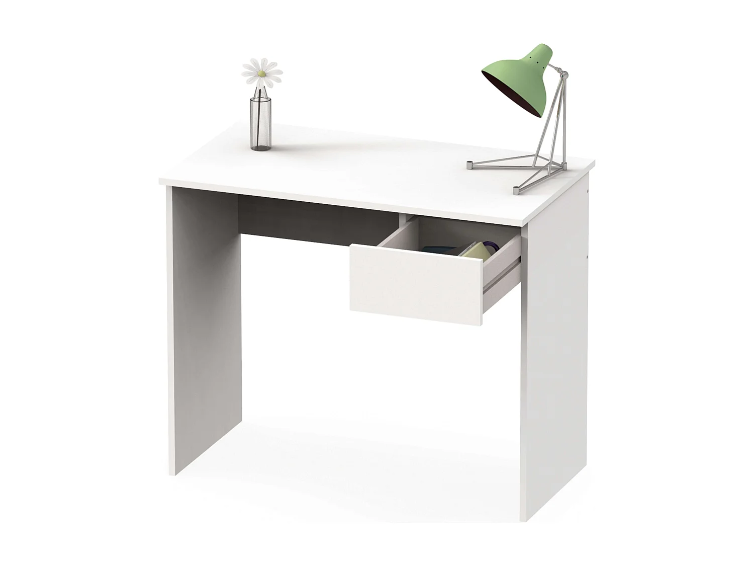 Pack Oficina: Escritorio y 2 Estanterías Turín, Color Blanco