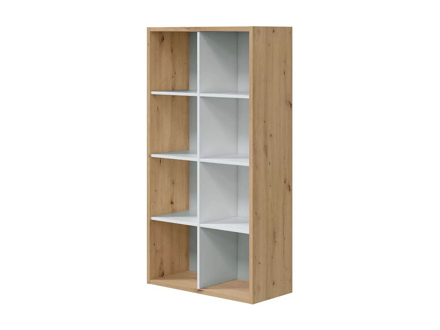 Pacote de estantes para livros Youth Desk em Artik White e Nodi Oak Office