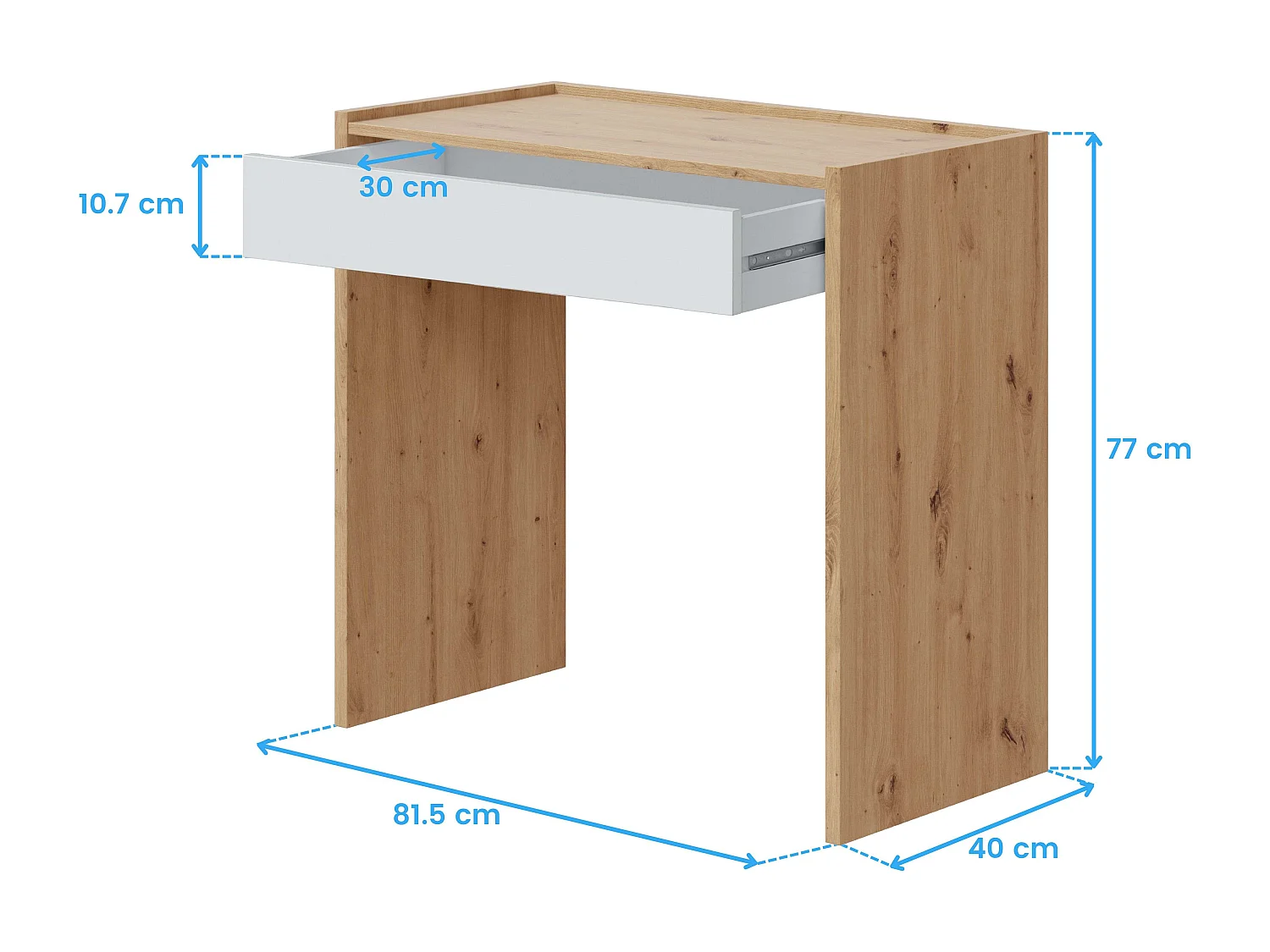 Pacote de estantes para livros Youth Desk em Artik White e Nodi Oak Office