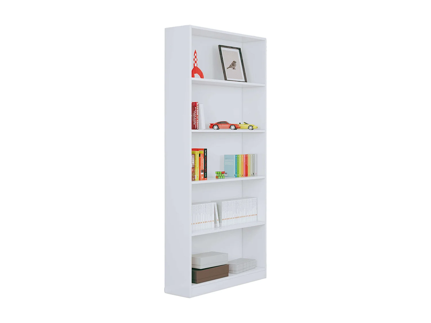 Conjunto despacho blanco: Mesa Escritorio + Aparador + 2 Estanterías