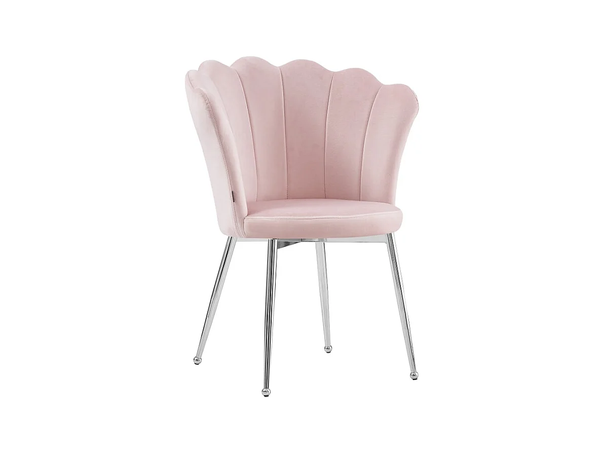 Lot de 2 chaises NYMPHEA pieds Chrome assise Velours Rose