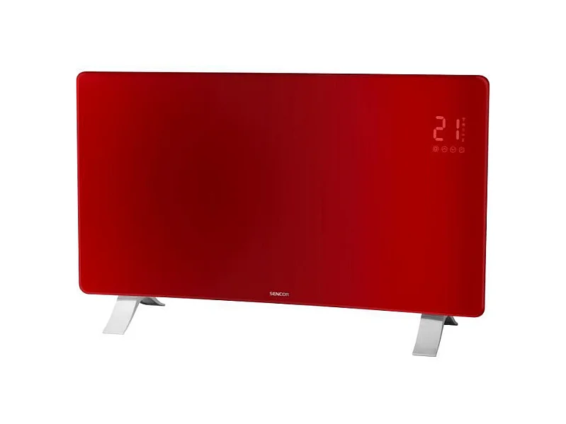 Radiateur intelligent Wi-Fi en verre - SENCOR - SCF 4742RD - 2400 W - 2 niveaux - Thermostat - Rouge