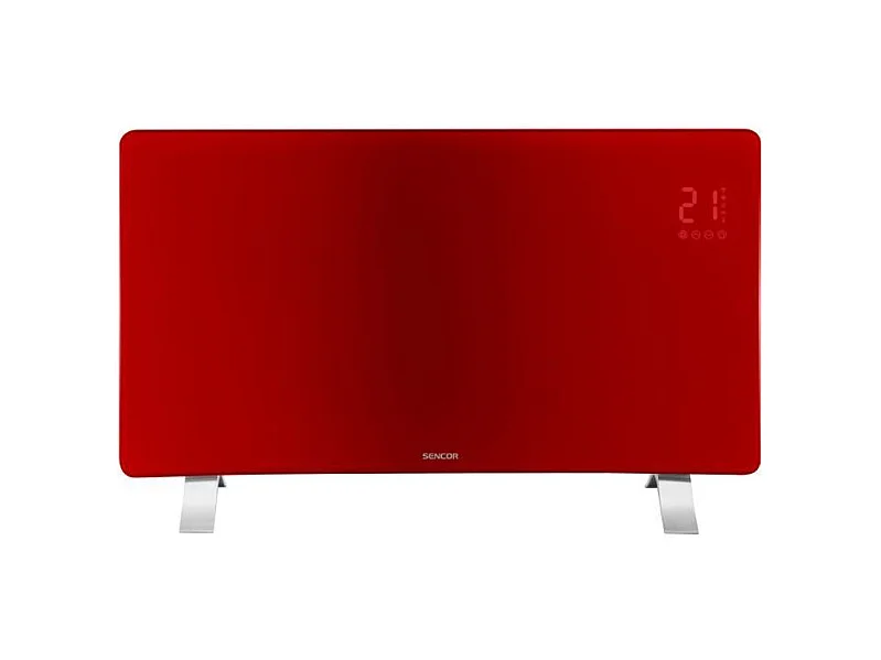 Radiateur intelligent Wi-Fi en verre - SENCOR - SCF 4742RD - 2400 W - 2 niveaux - Thermostat - Rouge