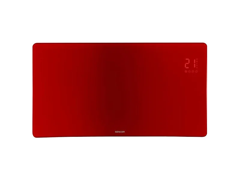 Radiateur intelligent Wi-Fi en verre - SENCOR - SCF 4742RD - 2400 W - 2 niveaux - Thermostat - Rouge