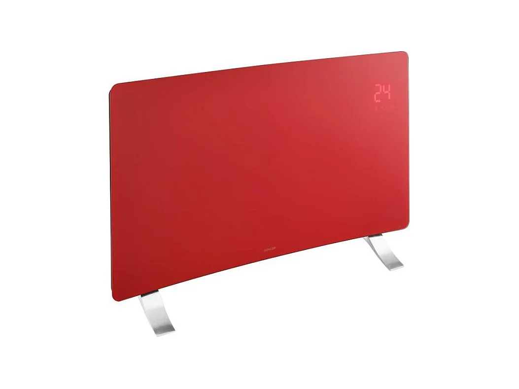 Radiateur intelligent Wi-Fi en verre - SENCOR - SCF 4742RD - 2400 W - 2 niveaux - Thermostat - Rouge