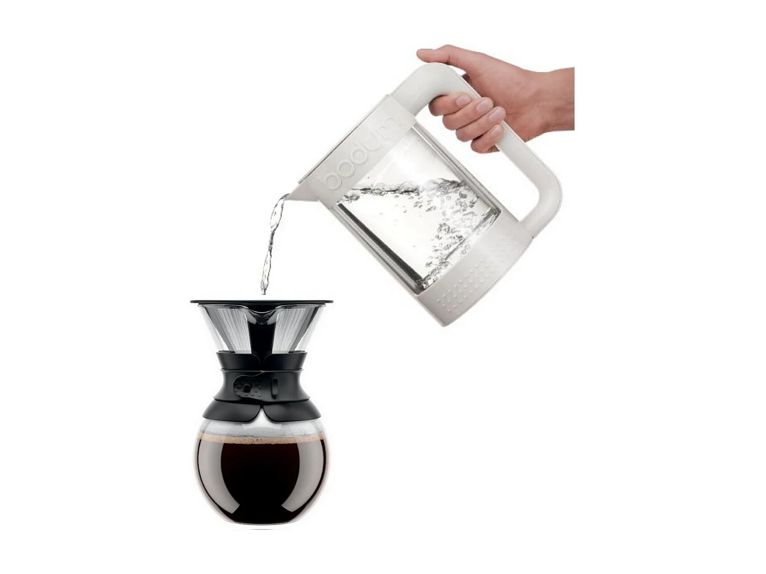 POUR OVER - Cafetiere BODUM , filtre permanent maille inox, 1.0 l, 8 tasses