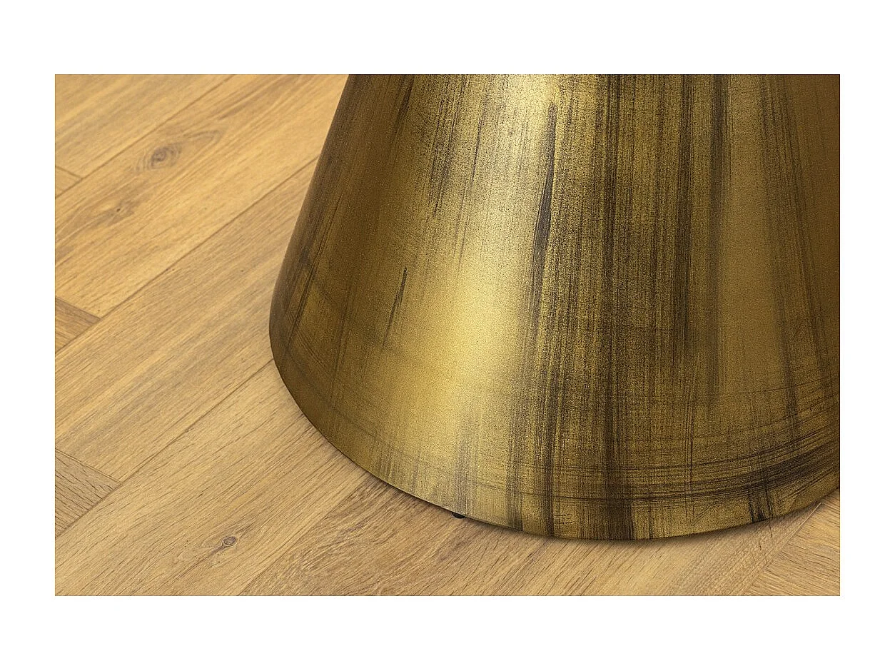 Table ronde SOLEA – Marbre blanc et pied or – Chic et moderne