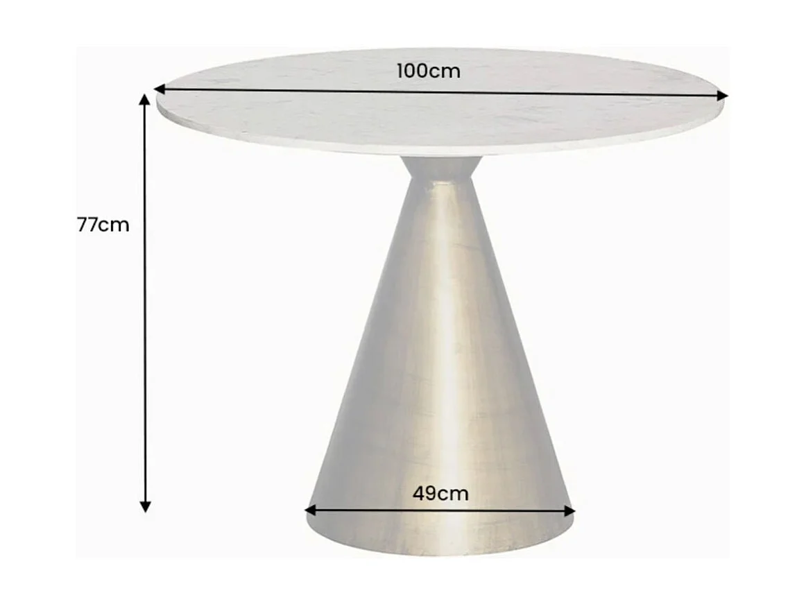 Table ronde SOLEA – Marbre blanc et pied or – Chic et moderne