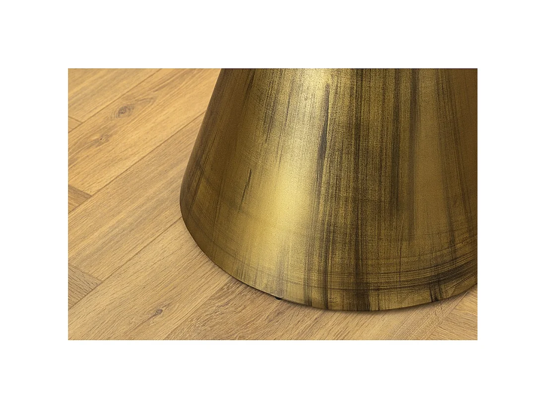 Ronde tafel SOLEA – Wit marmer en gouden voet – Chic en modern