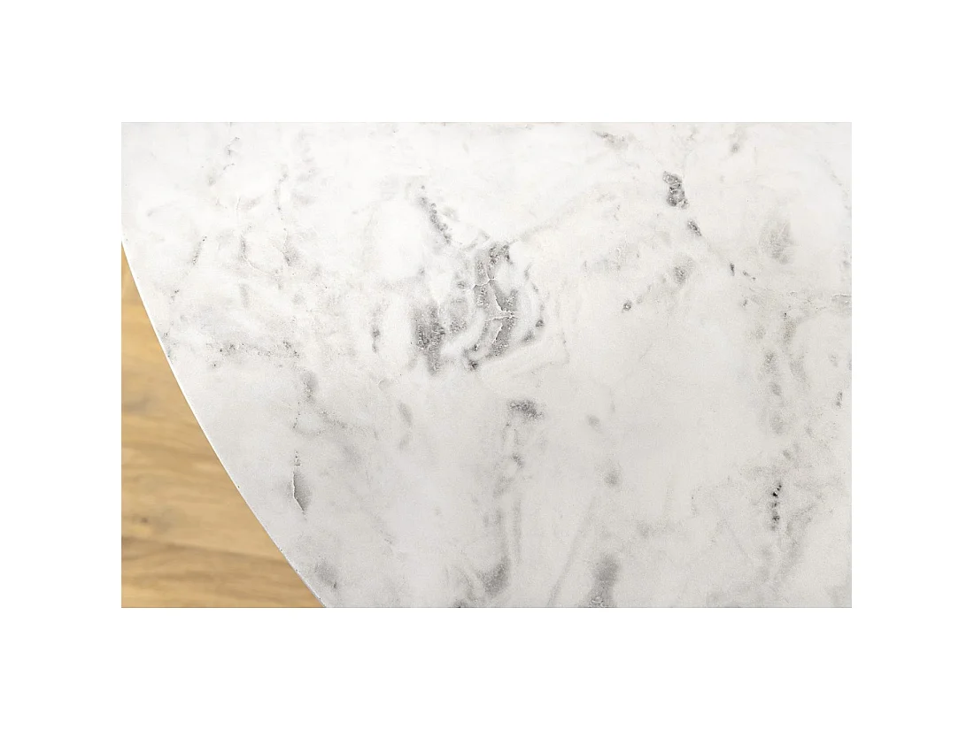 Ronde tafel SOLEA – Wit marmer en gouden voet – Chic en modern