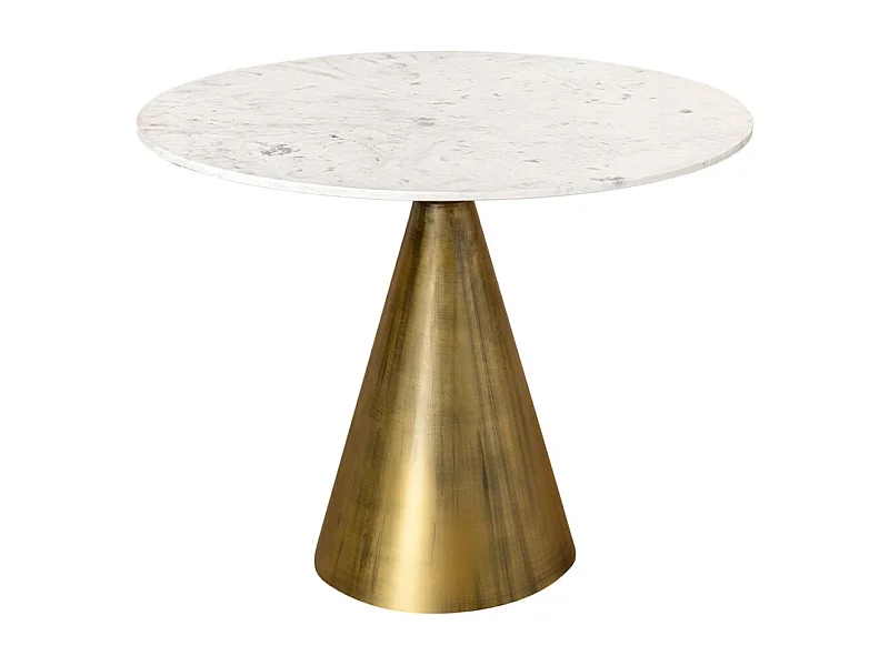 Table ronde SOLEA – Marbre blanc et pied or – Chic et moderne