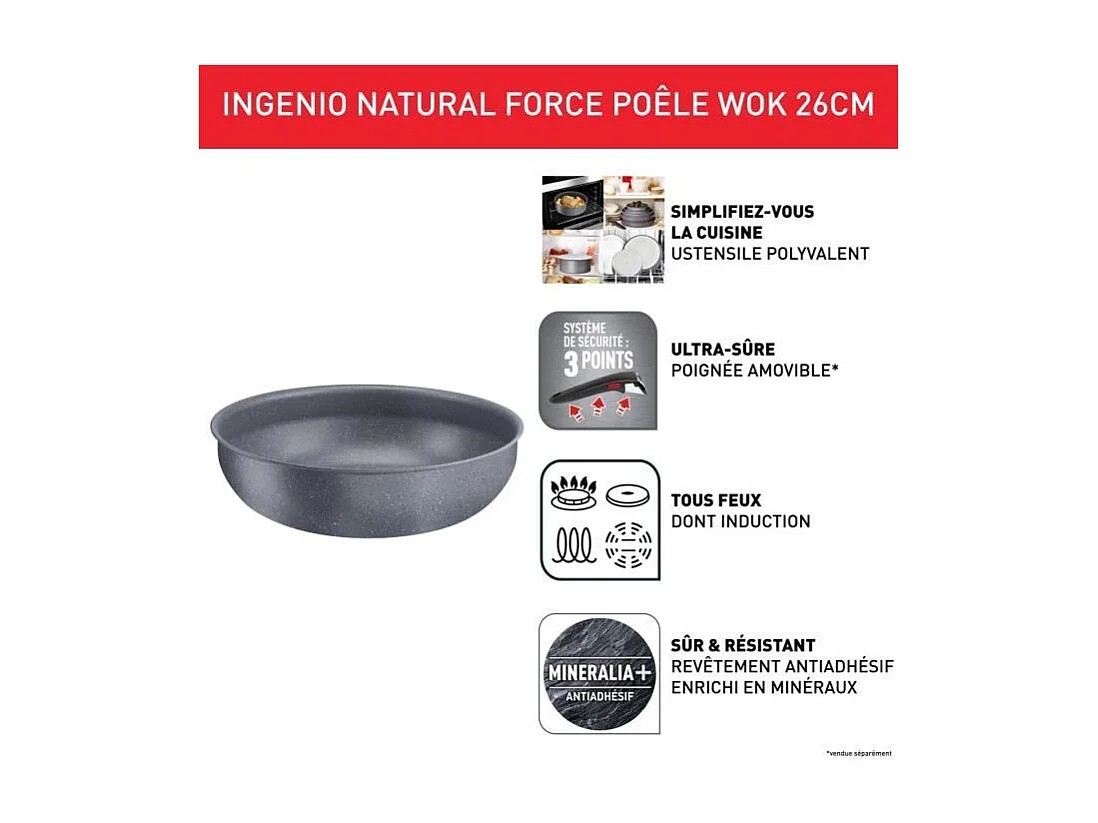 Tefal Poêle wok aluminium  26 cm - L3967702