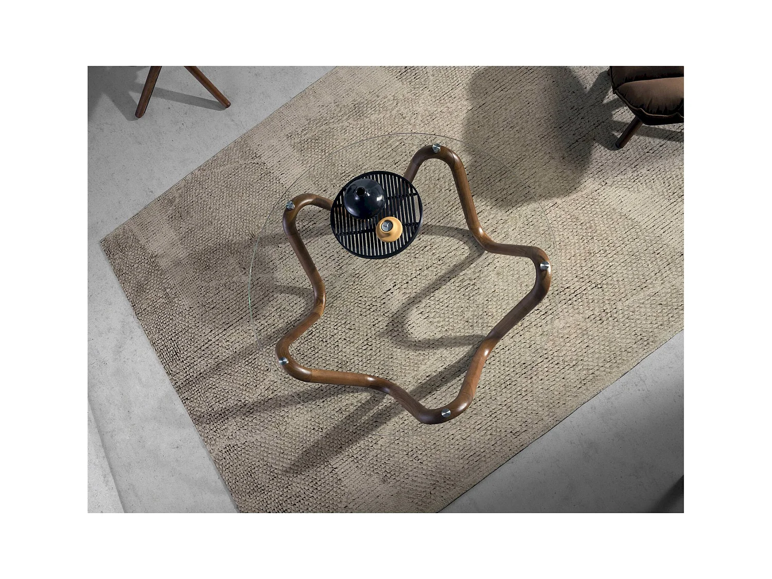 Table basse ronde en verre Angel Cerda