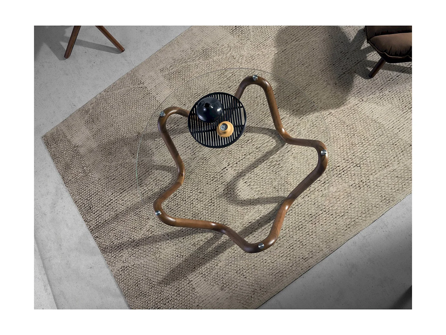 Table basse ronde en verre Angel Cerda