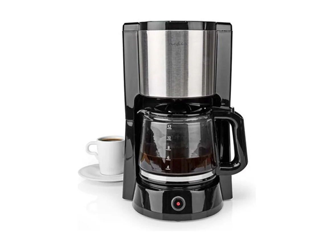 Nedis Cafetière filtre 12 tasses 1000w noir/argent - KACM260EBK