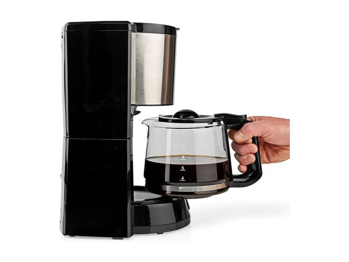 Nedis Cafetière filtre 12 tasses 1000w noir/argent - KACM260EBK