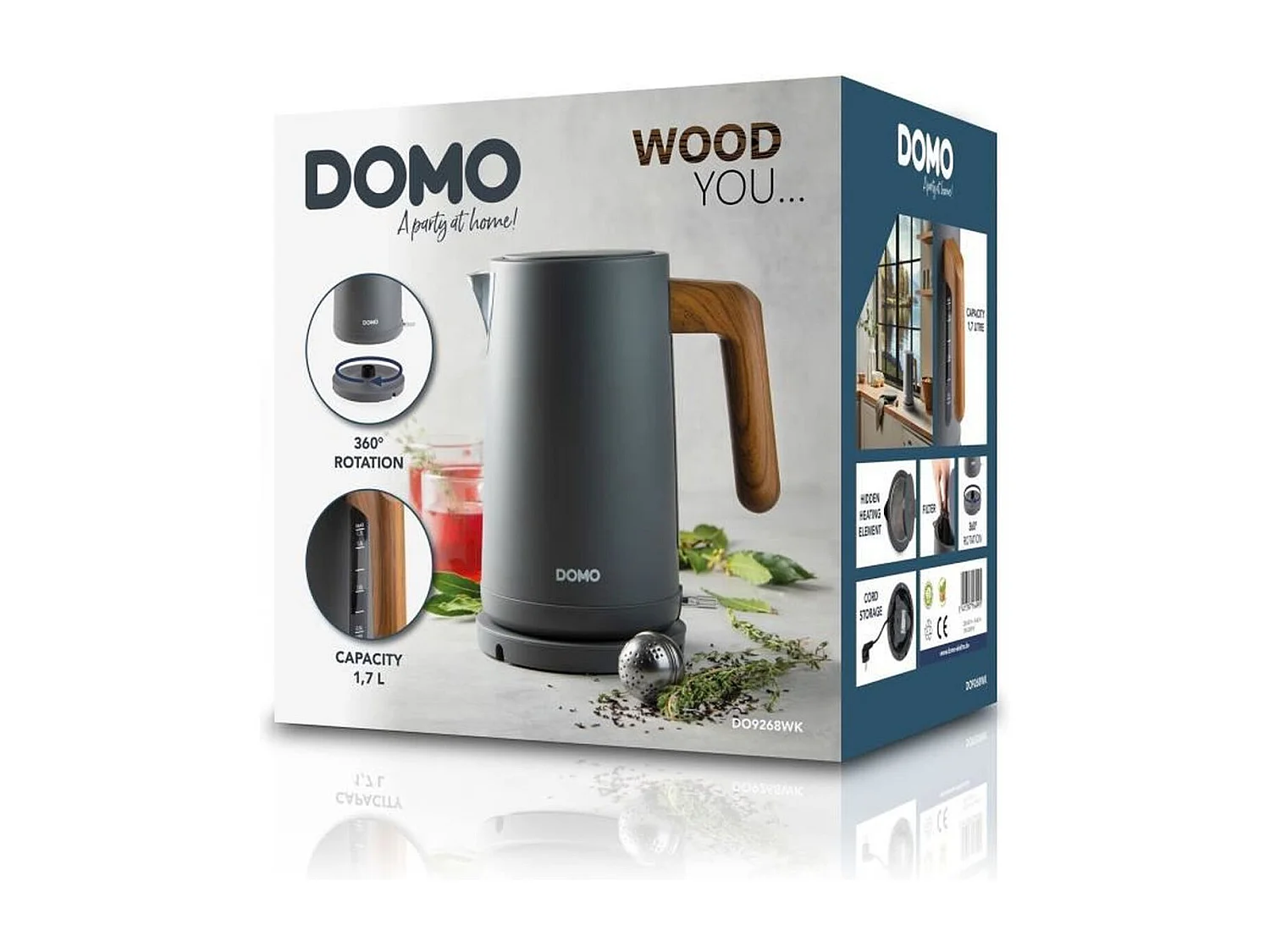 Domo Bouilloire sans fil 1.7l 2200w - DO9268WK