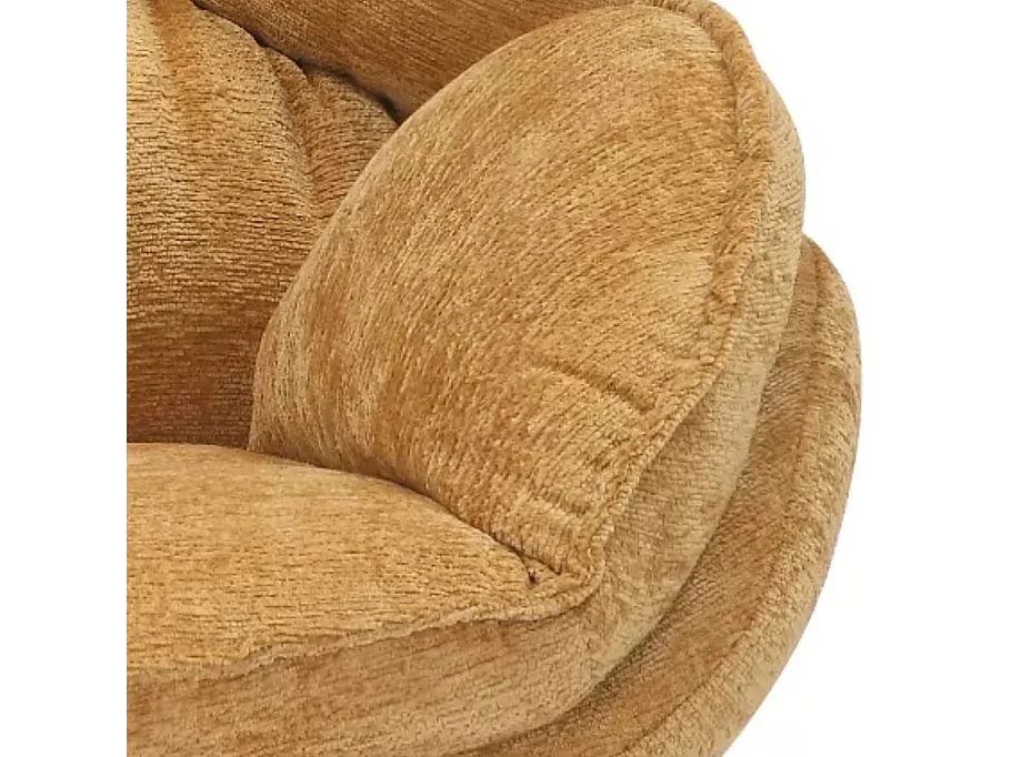 Fauteuil confort en tissu jaune, pivotant à 360° TOFON