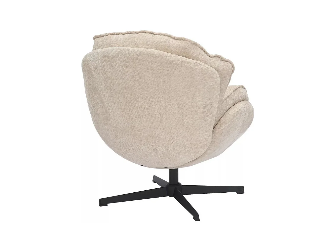 Fauteuil moelleux en tissu beige, pivotant à 360° TOFON