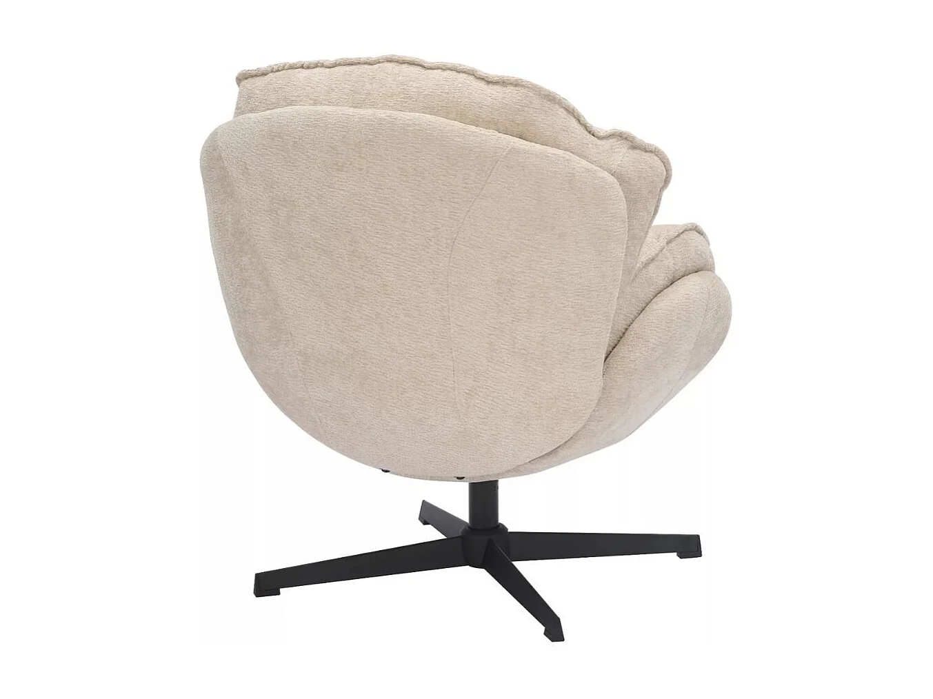 Fauteuil moelleux en tissu beige, pivotant à 360° TOFON