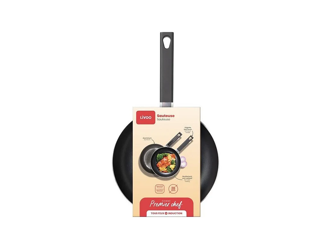 Livoo Sauteuse anti-adhésive 26cm + couvercle - MEP153N