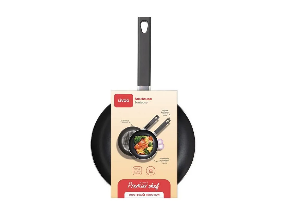 Livoo Sauteuse anti-adhésive 26cm + couvercle - MEP153N