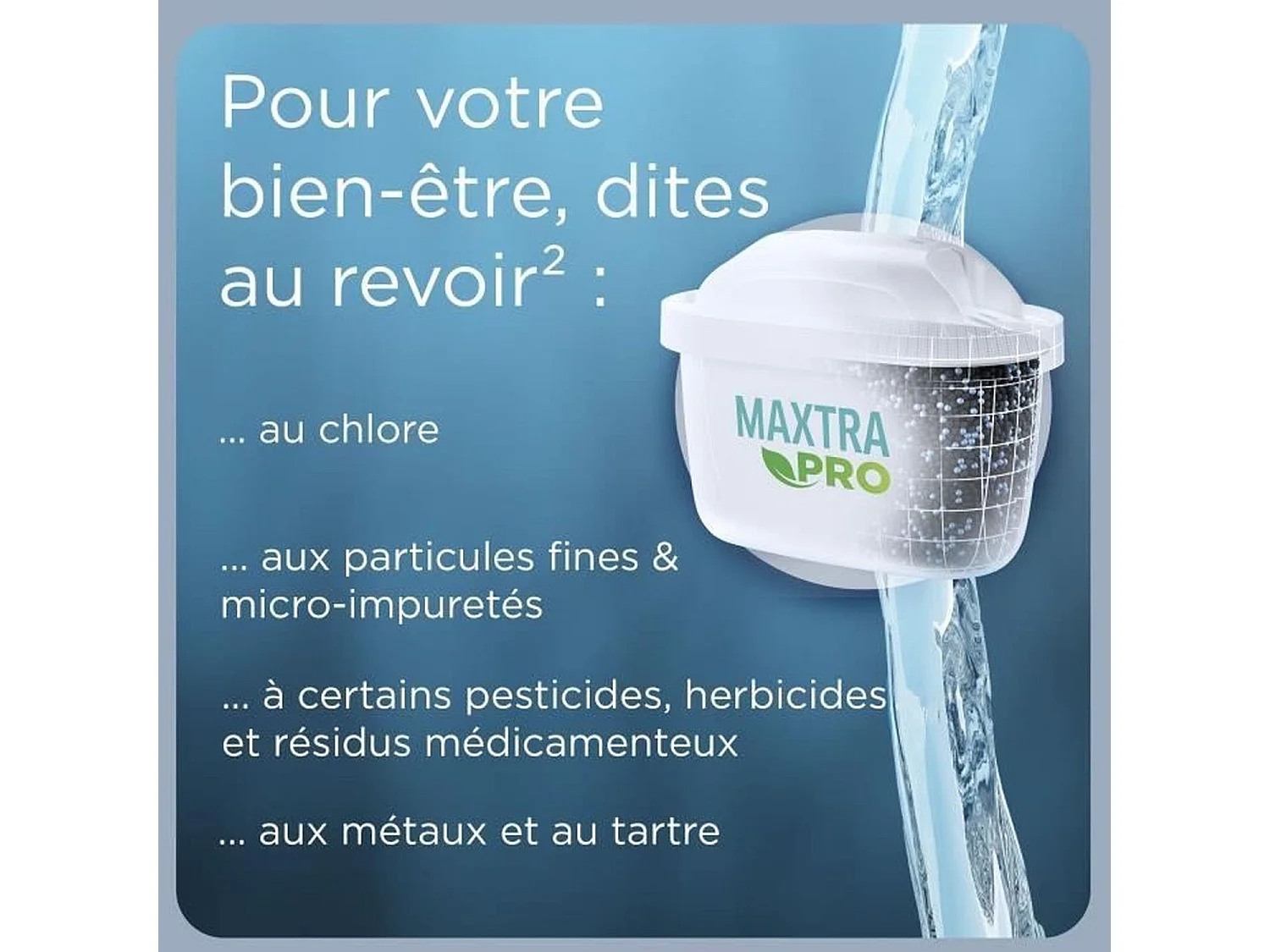 Distributeur d'eau Brita Flow avec 1 cartouche Maxtra Pro 1051126 Bleu