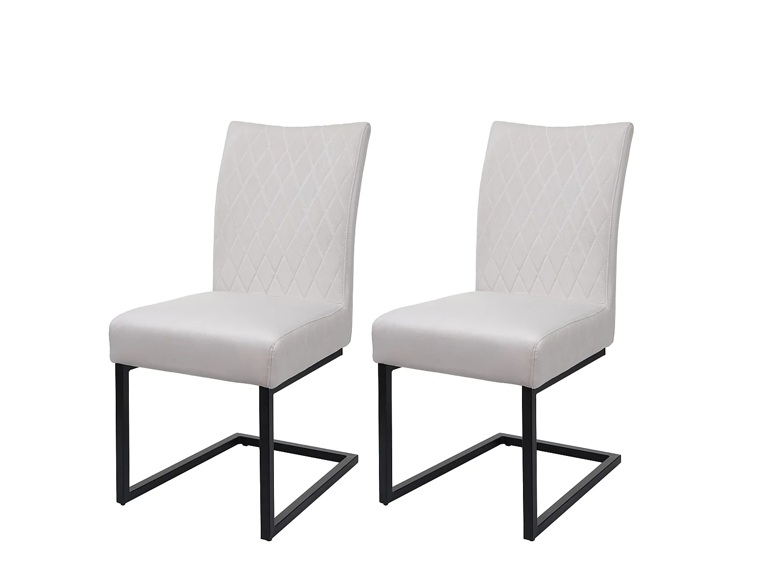 Cantilever chair MCW-L15 (set of 2),  cream-beige