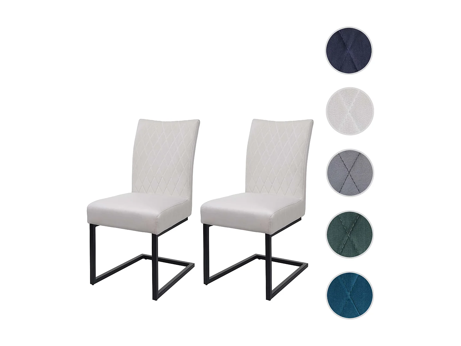 Cantilever chair MCW-L15 (set of 2),  cream-beige