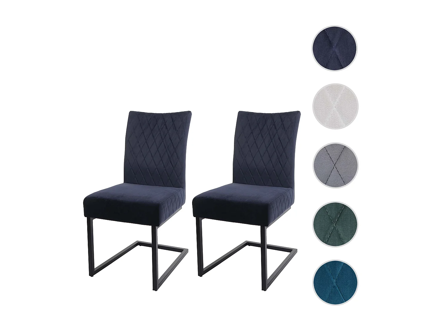 Piétement luge MCW-L15 (lot de 2),  anthracite-bleu