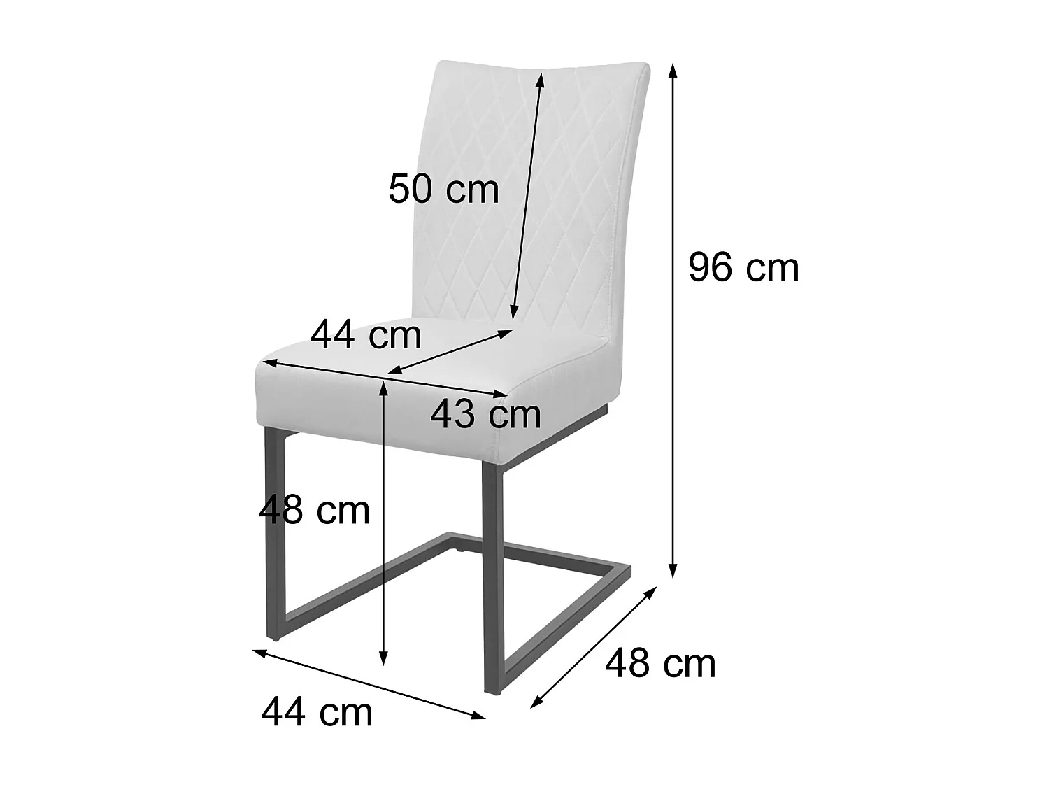 Krzesło wspornikowe MCW-L15 (zestaw 2 sztuk),  antracytowo-niebieski