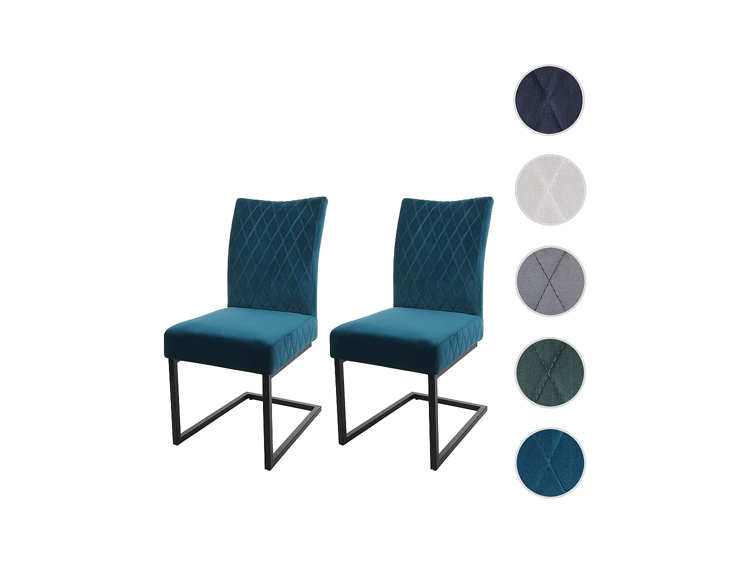 Piétement luge MCW-L15 (lot de 2),  turqoise-bleu