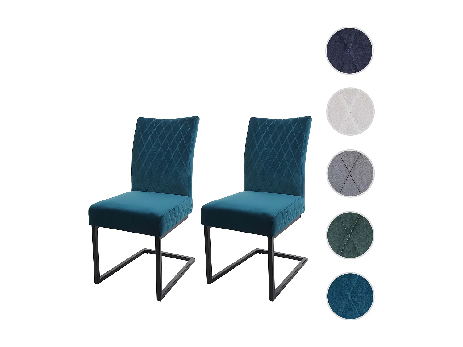 Piétement luge MCW-L15 (lot de 2),  turqoise-bleu