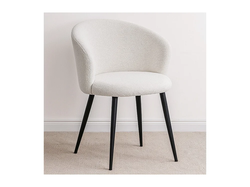 Silla de Comedor Tapizada en Bouclé - Detra