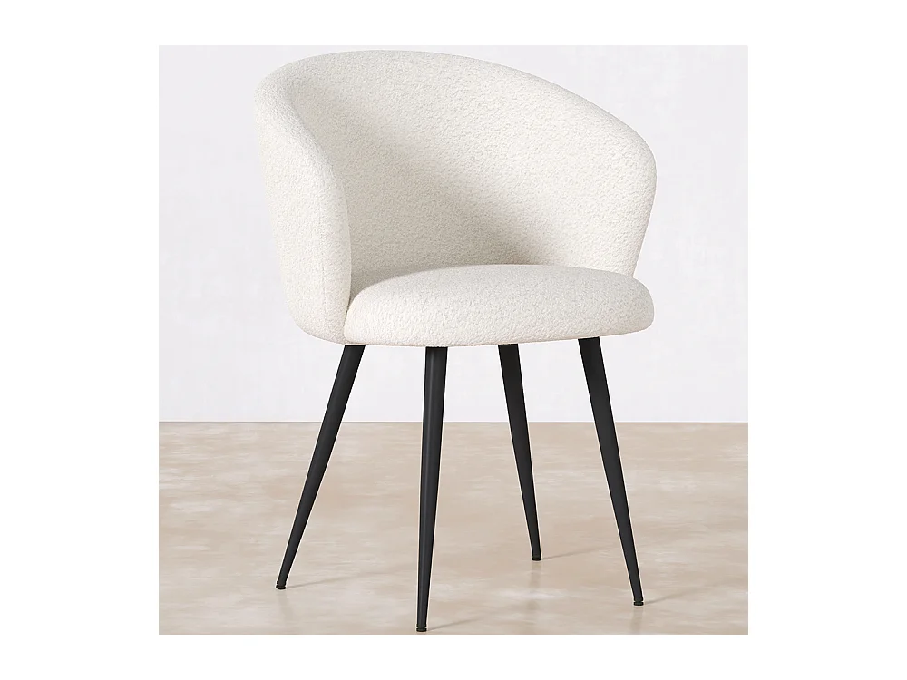 Silla de Comedor Tapizada en Bouclé - Detra