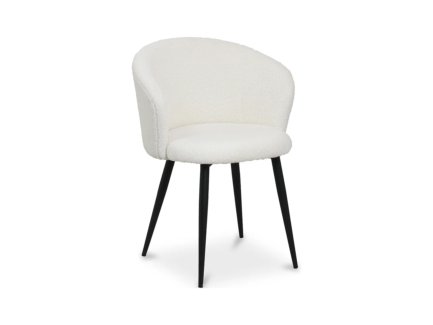 Chaise de salle à manger tapissée en bouclé - Detra Blanc