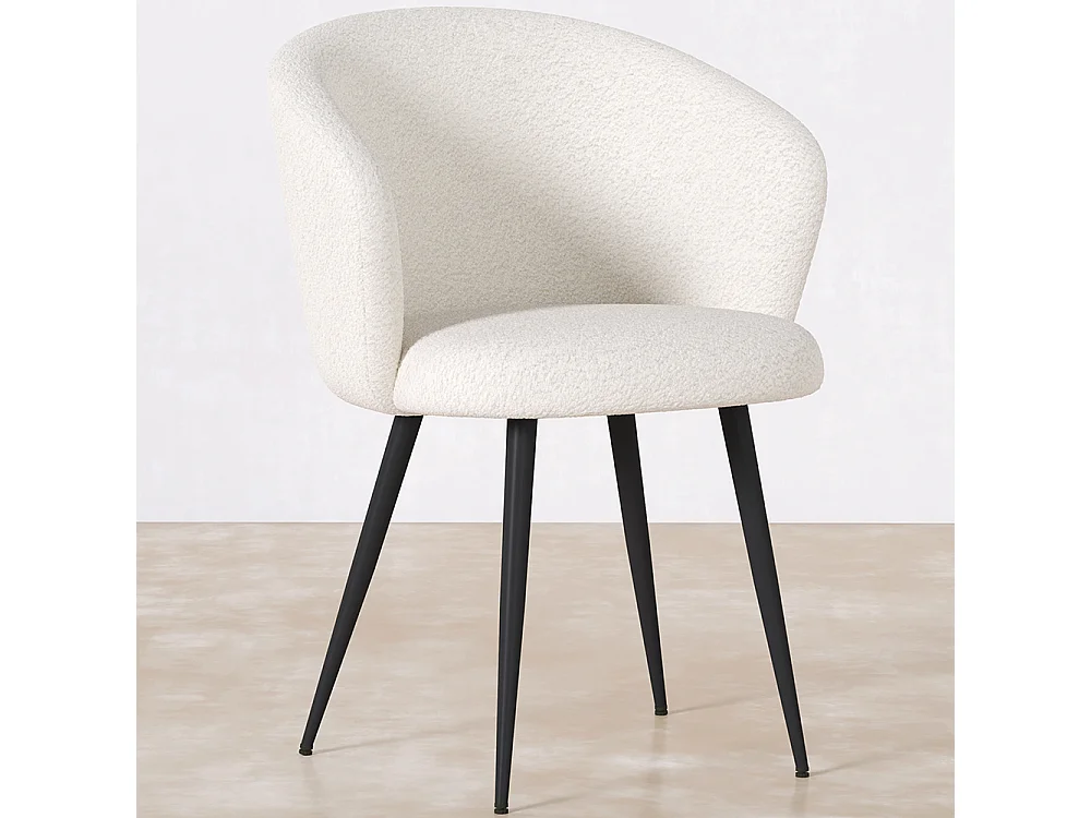 Silla de Comedor Tapizada en Bouclé - Detra